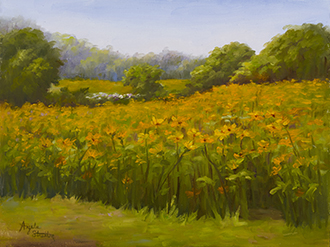 Stratton - Field of Wild Flowers - Oil - 12in x 16in