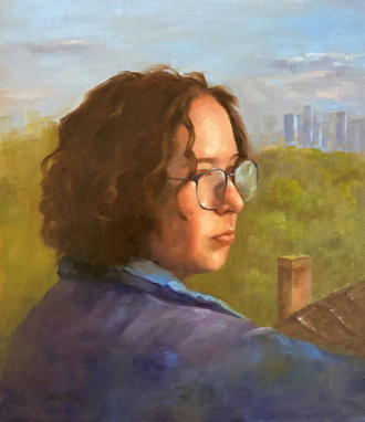 Stratton - Looking Out - Oil - 14in x 14in