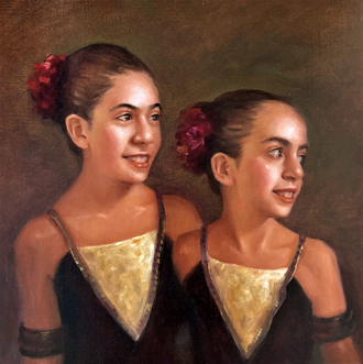 Stratton - Sisters - Oil - 16in x 16in