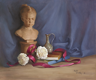 Stratton - Carnations Light - Oil - 24in x 20in